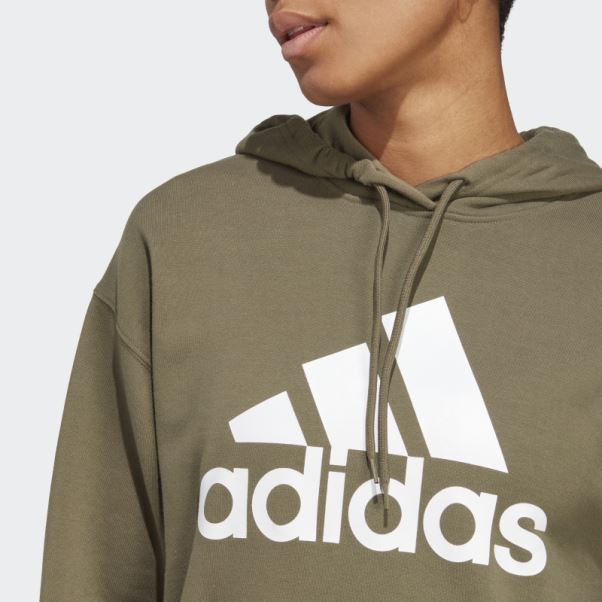 Sweat à Capuche Oversize En Molleton à Gros Logo Olive Adidas Adidas