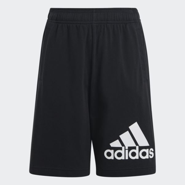 Short En Coton Adidas Essentials Noir Avec Gros Logo
