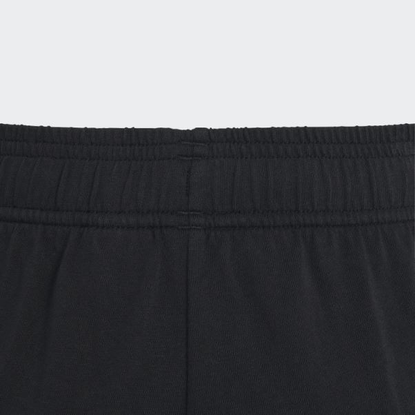 Short En Coton Adidas Essentials Noir Avec Gros Logo