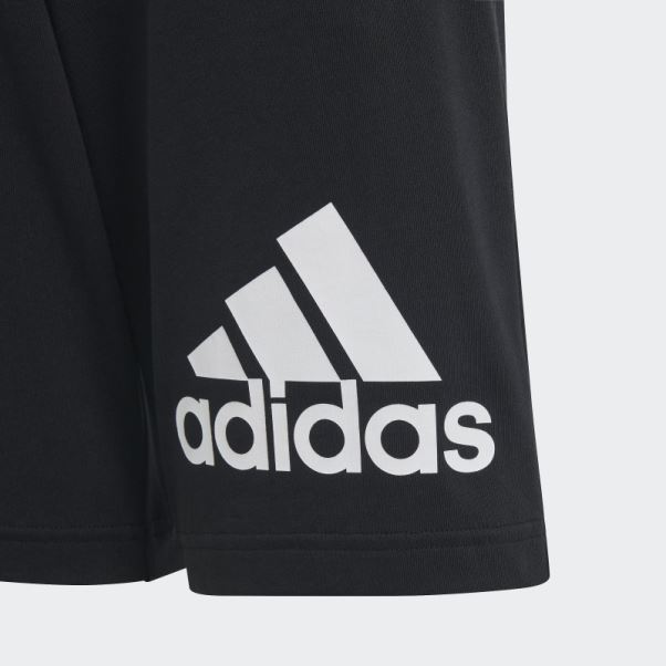 Short En Coton Adidas Essentials Noir Avec Gros Logo