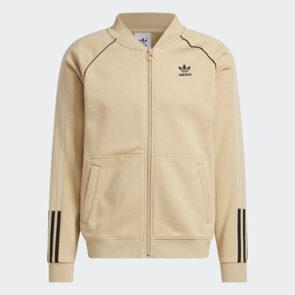 Adidas Veste De Survêtement Beige Polaire Sst