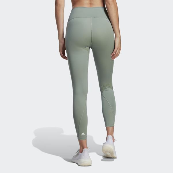 Optime Train Icons 3-stripes 7/8 Leggings Adidas Argent Vert