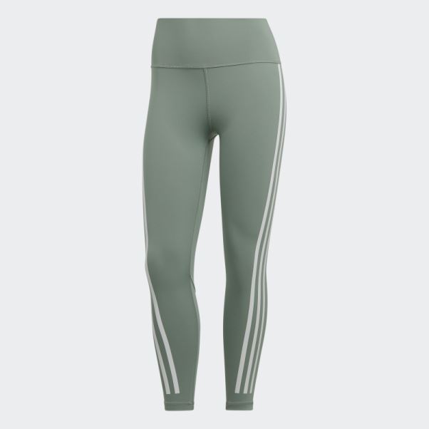 Optime Train Icons 3-stripes 7/8 Leggings Adidas Argent Vert