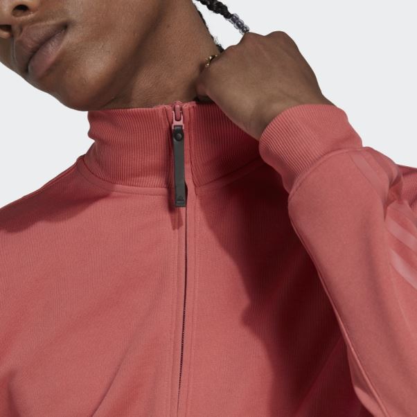 Haut De Survêtement Ajusté 3 Bandes Adidas Rouge