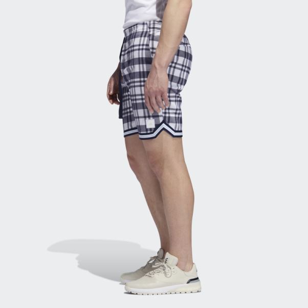 Short Adicross à Carreaux 8,5 Pouces Blanc Adidas