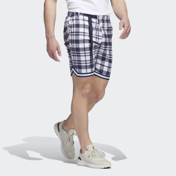 Short Adicross à Carreaux 8,5 Pouces Blanc Adidas