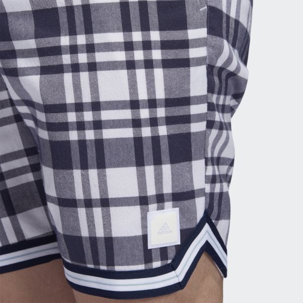 Short Adicross à Carreaux 8,5 Pouces Blanc Adidas