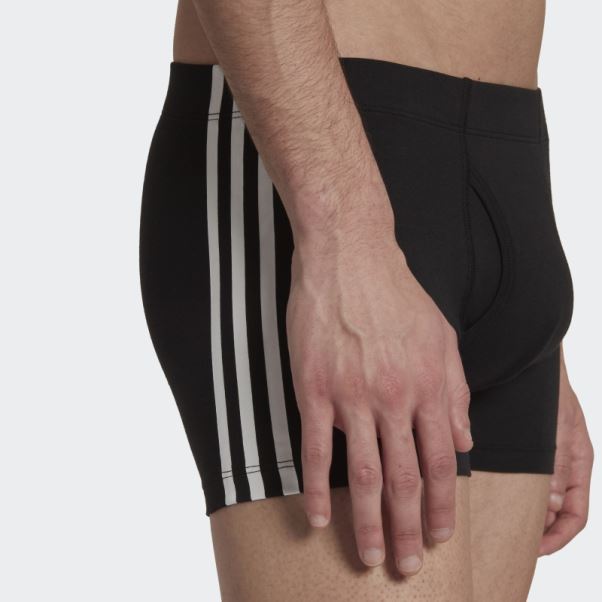 Slip Noir Adidas Comfort Flex En Coton à 3 Bandes (3 Paires)