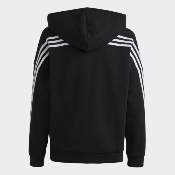 Adidas Future Icon 3-stripes Full-zip Hooded Track Top Noir