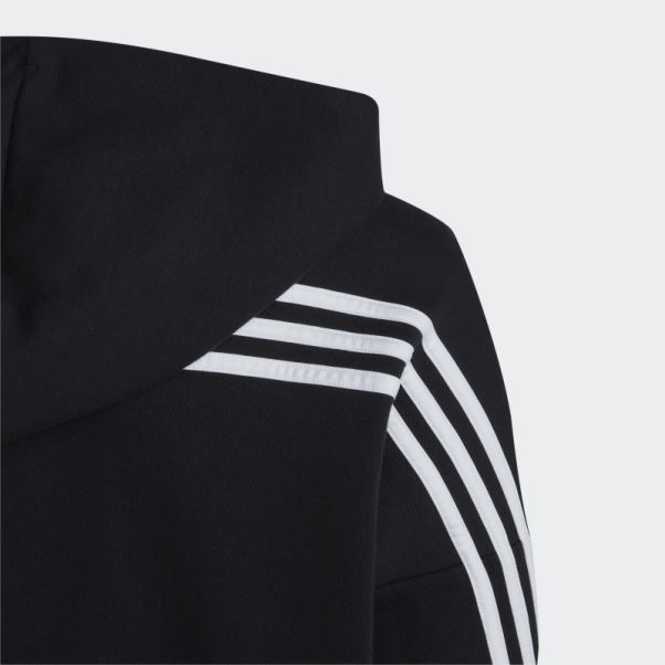 Adidas Future Icon 3-stripes Full-zip Hooded Track Top Noir