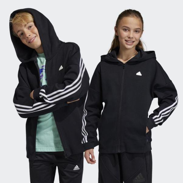 Future Icons 3-stripes Full-zip Sweat à Capuche Noir Adidas