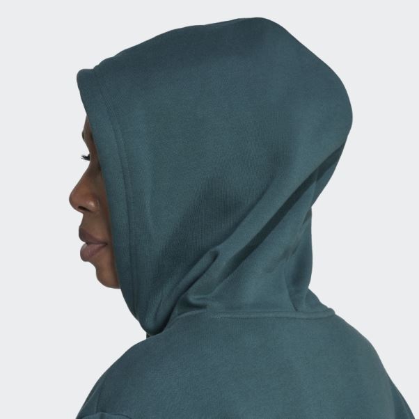 Adidas Sweat à Capuche Court Polaire Adicolor Essentials Vert Minéral