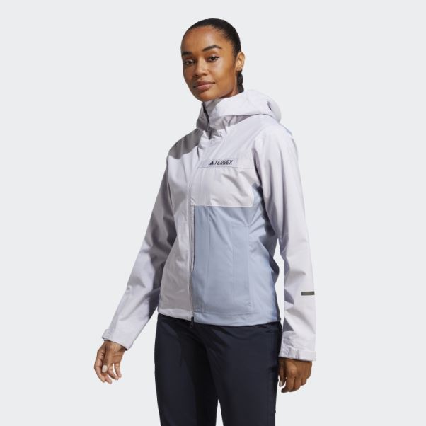 Veste De Pluie 2,5 Couches Adidas Terrex Multi Rain.rdy Aube Argentée