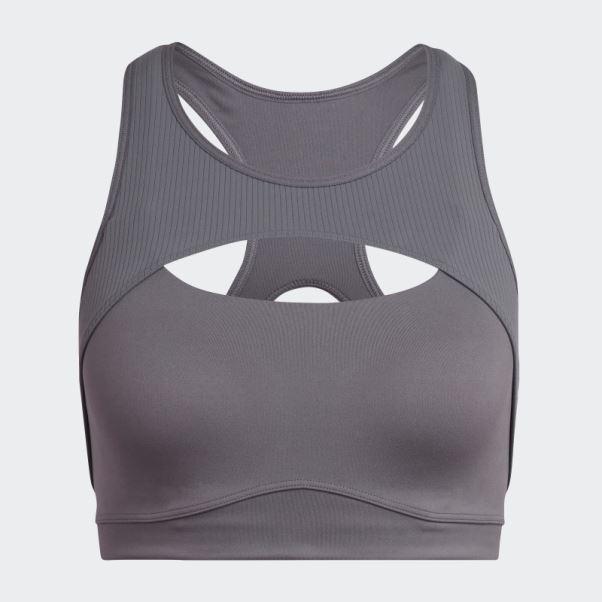 Coreflow Studio Soutien-gorge De Yoga Coupe-vent à Maintien Moyen Trace Gris Adidas