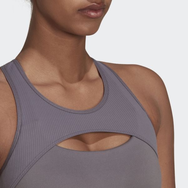 Coreflow Studio Soutien-gorge De Yoga Coupe-vent à Maintien Moyen Trace Gris Adidas