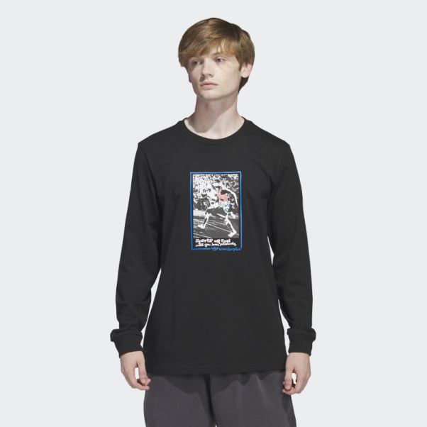 T-shirt à Manches Longues Adidas Graphic Shmoofoil Noir