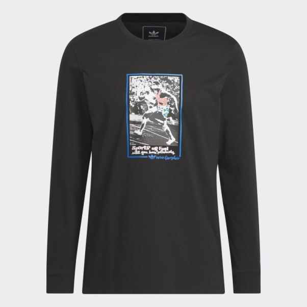 T-shirt à Manches Longues Adidas Graphic Shmoofoil Noir