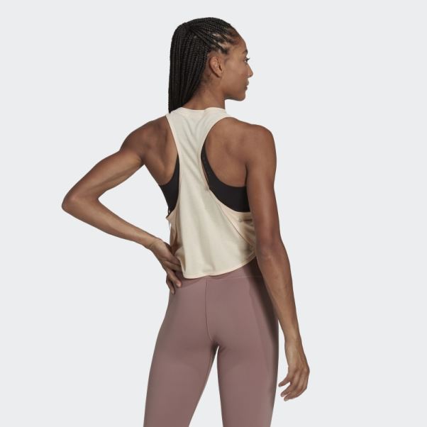 Aeroready Made For Training Débardeur Fleuri Adidas Ecru Tint