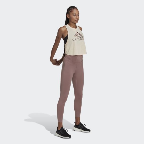 Aeroready Made For Training Débardeur Fleuri Adidas Ecru Tint