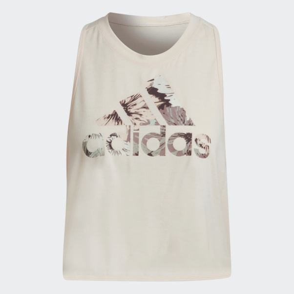 Aeroready Made For Training Débardeur Fleuri Adidas Ecru Tint