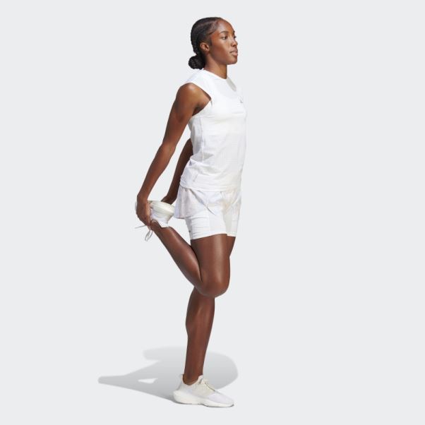 Short Adidas Run Fast 2 En 1 Blanc