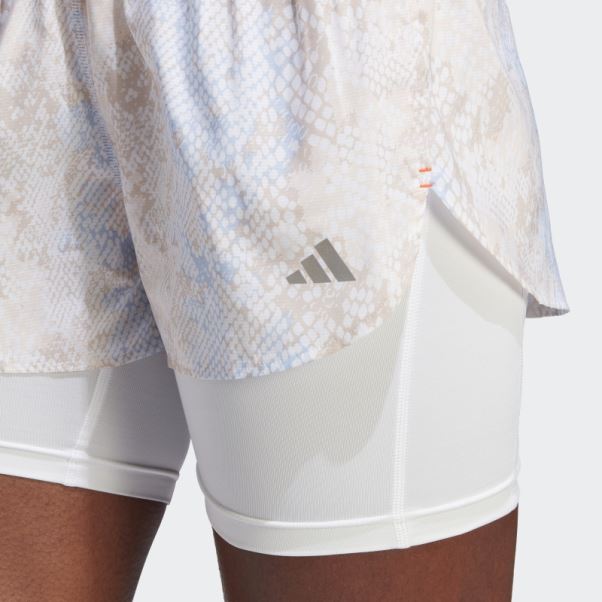 Short Adidas Run Fast 2 En 1 Blanc
