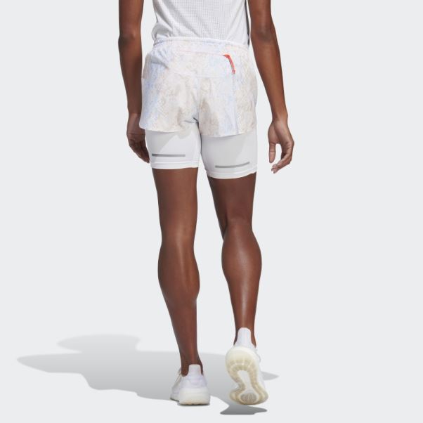 Short Adidas Run Fast 2 En 1 Blanc