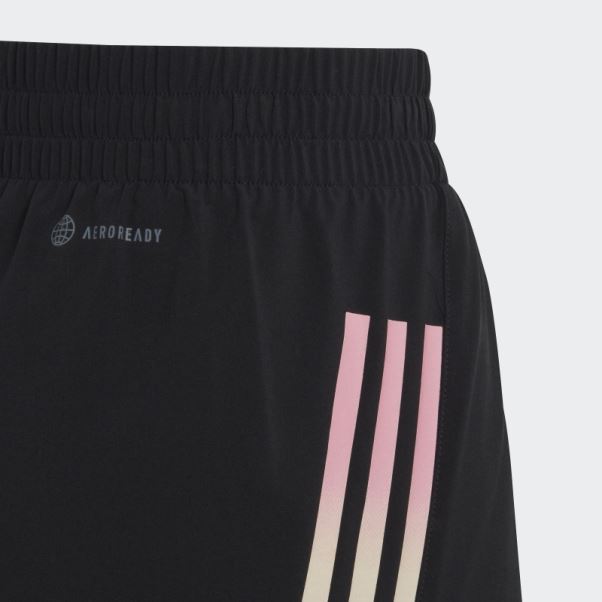 Short Taille Haute Tissé Adidas Training Aeroready 3 Bandes Noir