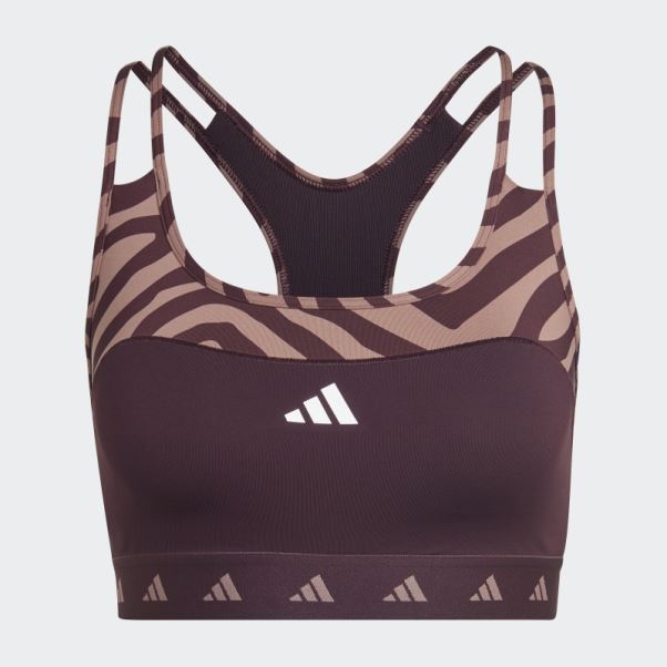 Soutien-gorge Zèbre à Maintien Moyen Hyperglam Techfit Adidas Bordeaux