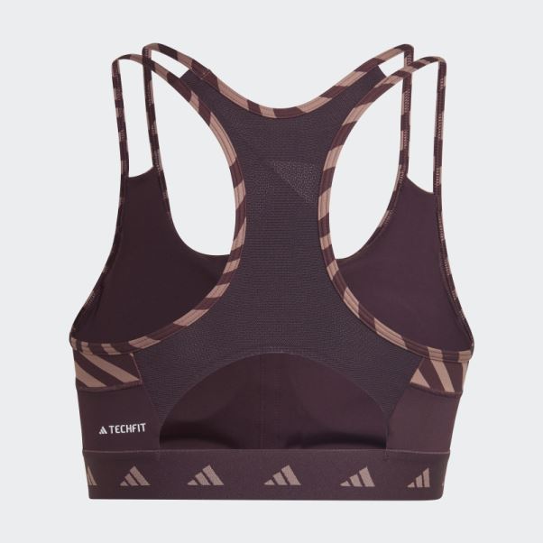 Soutien-gorge Zèbre à Maintien Moyen Hyperglam Techfit Adidas Bordeaux
