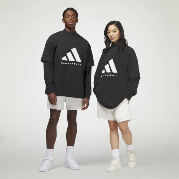 T-shirt De Basket Adidas Noir Mode