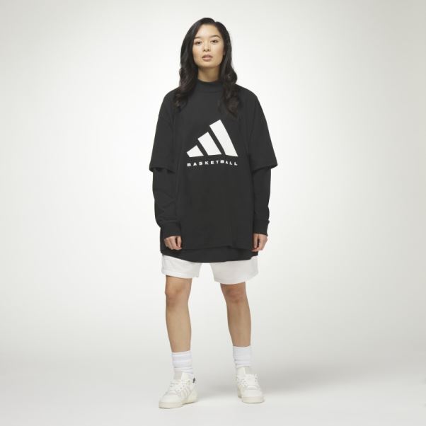 T-shirt De Basket Adidas Noir Mode