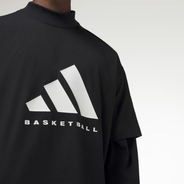 T-shirt De Basket Adidas Noir Mode