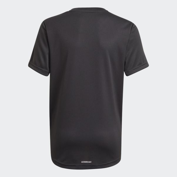 T-shirt Noir Adidas Aeroready Conçu Pour Déplacer Un Gros Logo