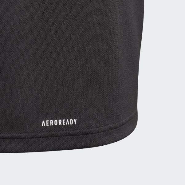 T-shirt Noir Adidas Aeroready Conçu Pour Déplacer Un Gros Logo