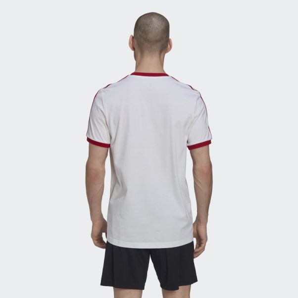 T-shirt Blanc à 3 Bandes Adidas Espagne