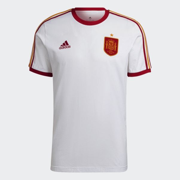 T-shirt Blanc à 3 Bandes Adidas Espagne