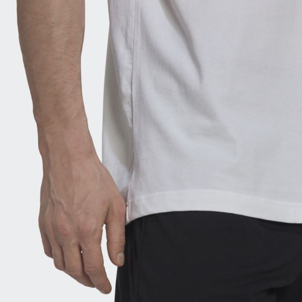T-shirt Blanc à 3 Bandes Adidas Espagne