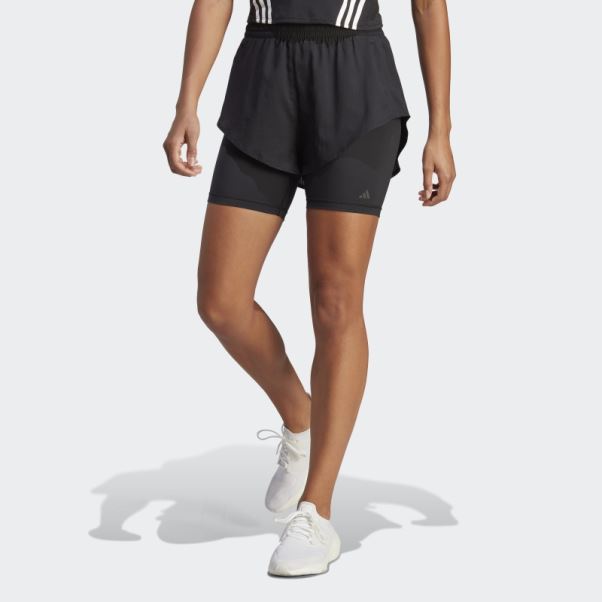 Short D'entraînement 2-en-1 Hiit Heat.rdy Noir Adidas