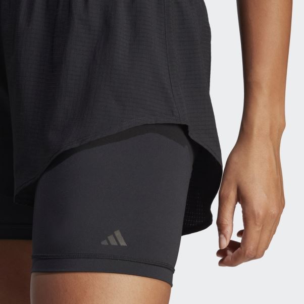 Short D'entraînement 2-en-1 Hiit Heat.rdy Noir Adidas