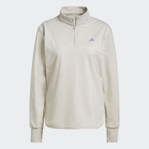 Haut D'entraînement Adidas Techfit Aeroready Warm à Quart De Zip En Aluminium
