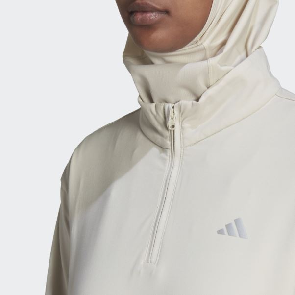 Haut D'entraînement Adidas Techfit Aeroready Warm à Quart De Zip En Aluminium