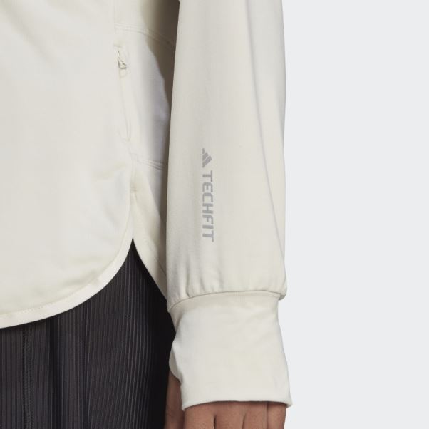 Haut D'entraînement Adidas Techfit Aeroready Warm à Quart De Zip En Aluminium