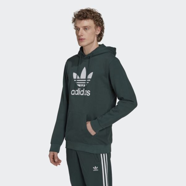 Adidas Adicolor Classics Sweat à Capuche Trèfle Vert Minéral