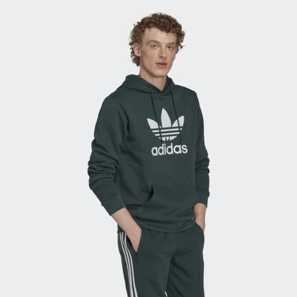 Adidas Adicolor Classics Sweat à Capuche Trèfle Vert Minéral