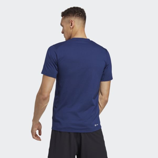 T-shirt D'entraînement Adidas Train Essentials Prime Bleu Foncé