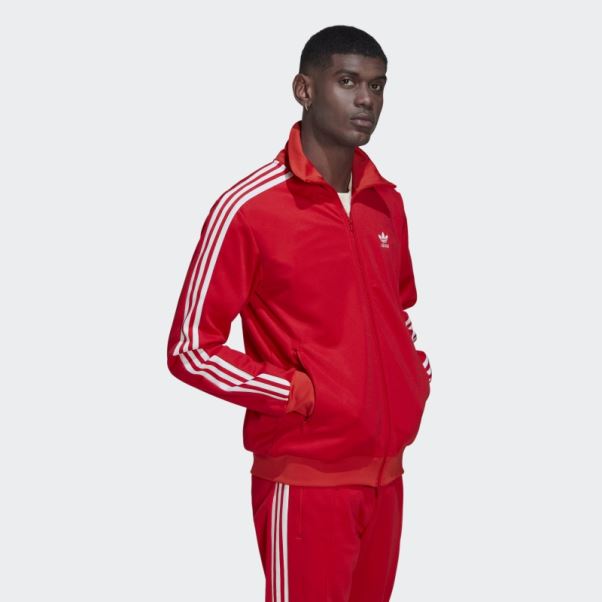Adidas Adicolor Classics Beckenbauer Primeblue Veste De Survêtement Rouge