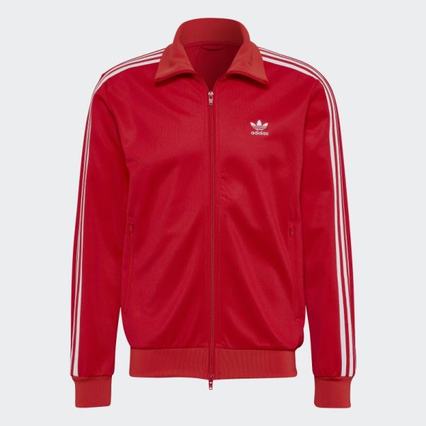 Adidas Adicolor Classics Beckenbauer Primeblue Veste De Survêtement Rouge