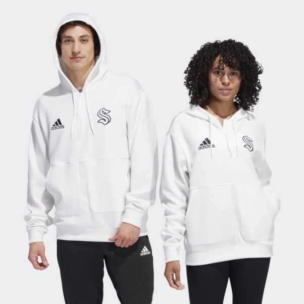 Kraken 22 Nhl No-dye 1/4 Zip Hoodie (gender Neutral) Adidas Non Teint