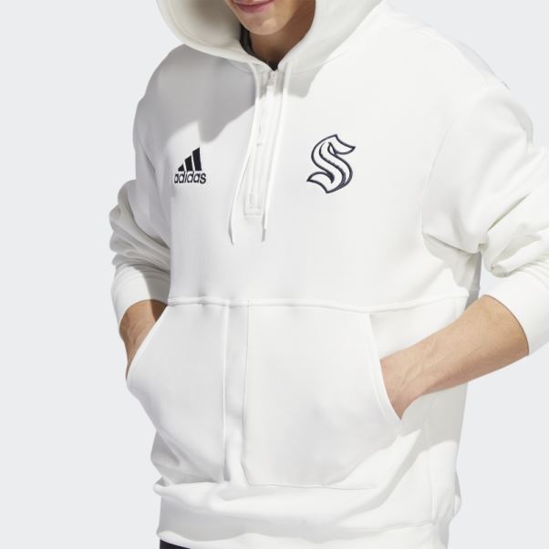 Kraken 22 Nhl No-dye 1/4 Zip Hoodie (gender Neutral) Adidas Non Teint